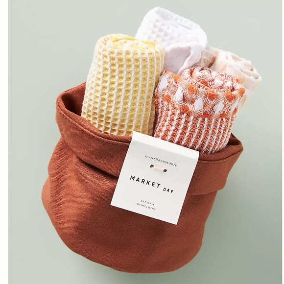 Anthropologie Other - NEW Anthropologie set of 4 dishcloths and cotton bag